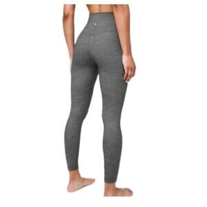 Lululemon Align Pant II 28" Mini Heathered Herringbon Grey Sze 8 Athletic Active